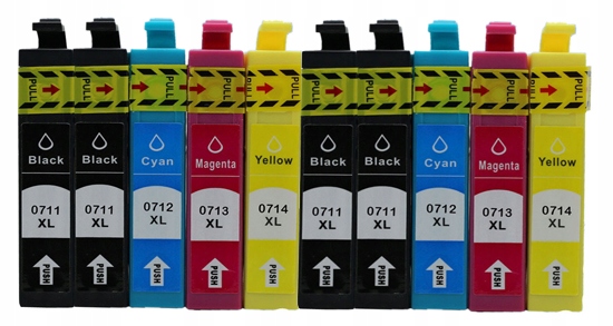 

10x Tusz Do Epson T0711 DX7000F DX7400 DX8400 S20