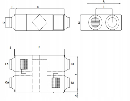 Rekuperator podwieszany ALNOR HRU-ERGO 500m3/h Kod producenta HRU-ERGO-500