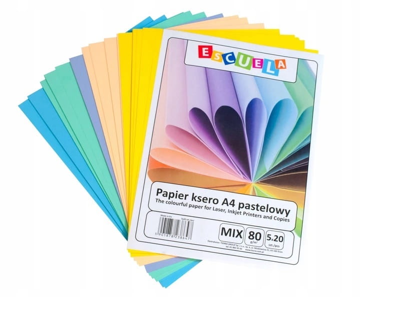 

Escuela Kolorowy Papier Ksero A4 100K Pastelowy