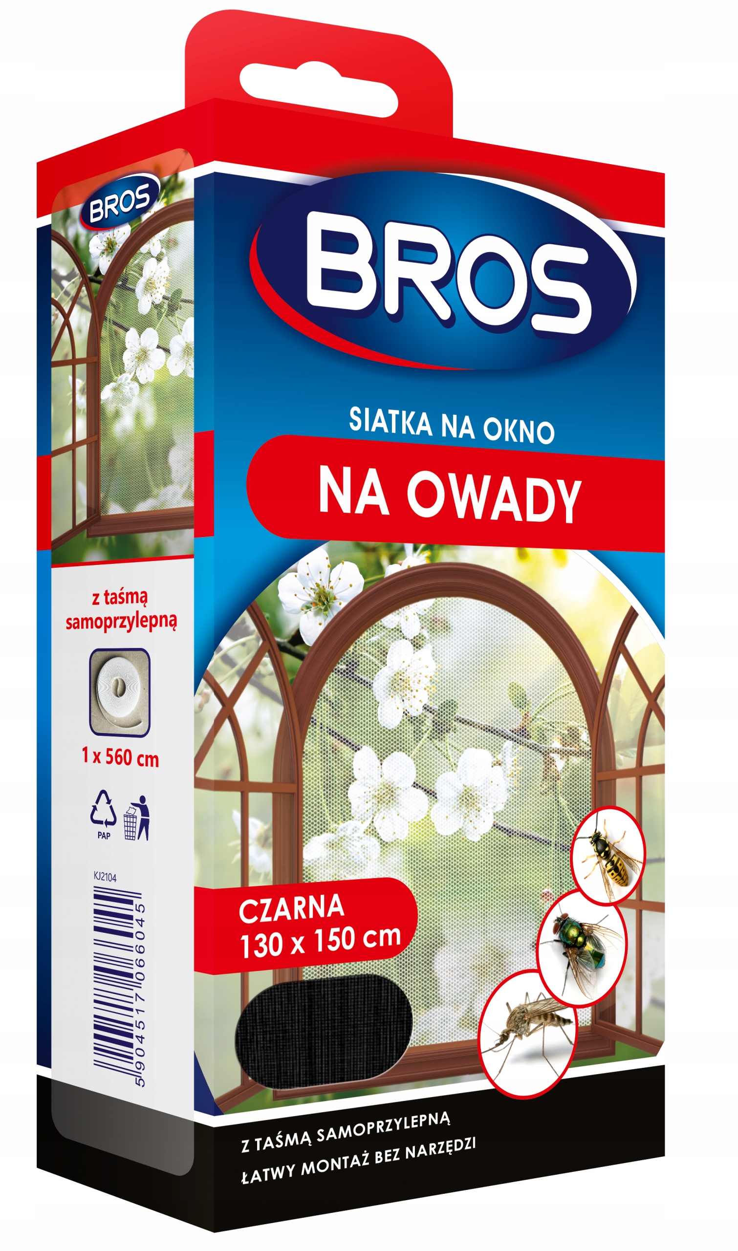 

Bros Moskitiera siatka na okno 130*150cm czarna