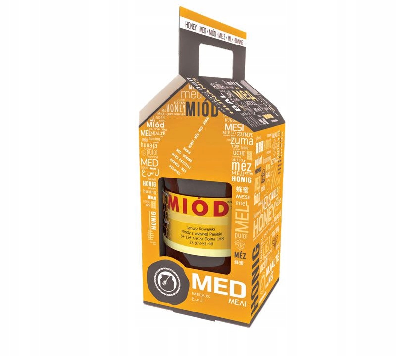 

Pudełko Ozdobne na 1 słoik 900ml (10szt) miód- P1g