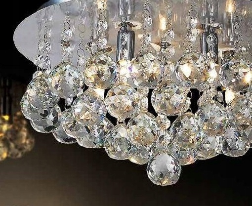 Malý stropné svietidlo stropný panel s kryštálmi Bolla 25 cm do chodby v hoteli, chróm