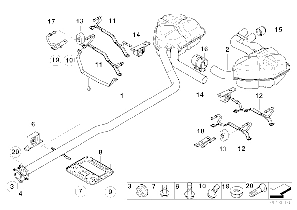 Obejma tlumika MINI R52 R53 Cooper S Cabrio Coupe Car type Passenger cars