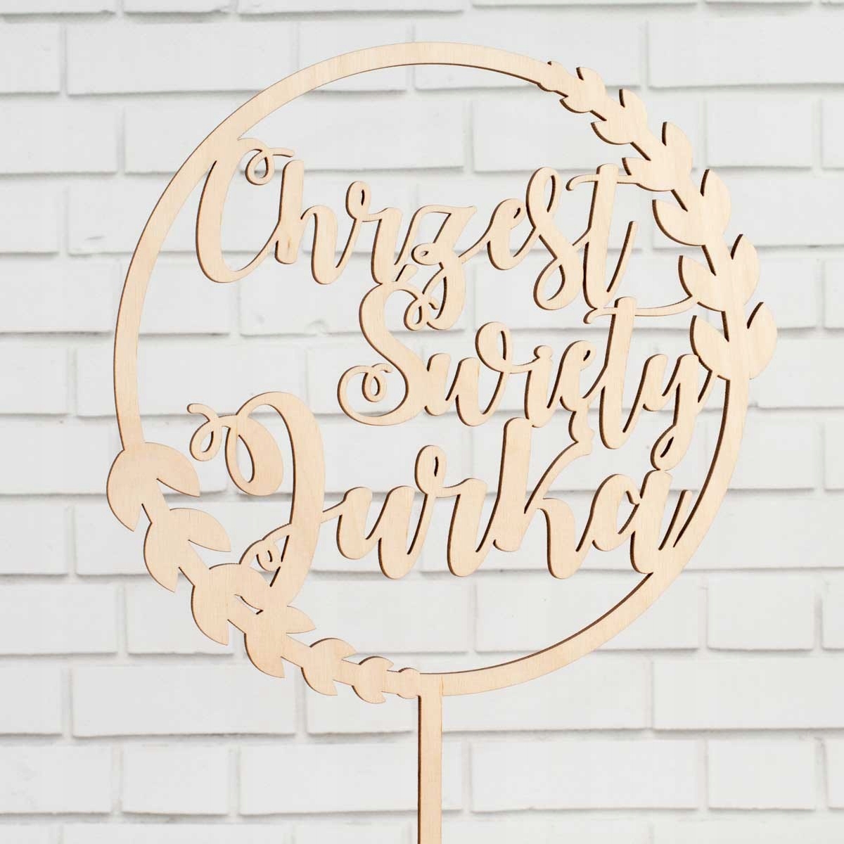 NAPIS DEKORACJA TORT CHRZEST ŚWIĘTY TOPPER CZARNY Rodzaj ozdoby waflowe