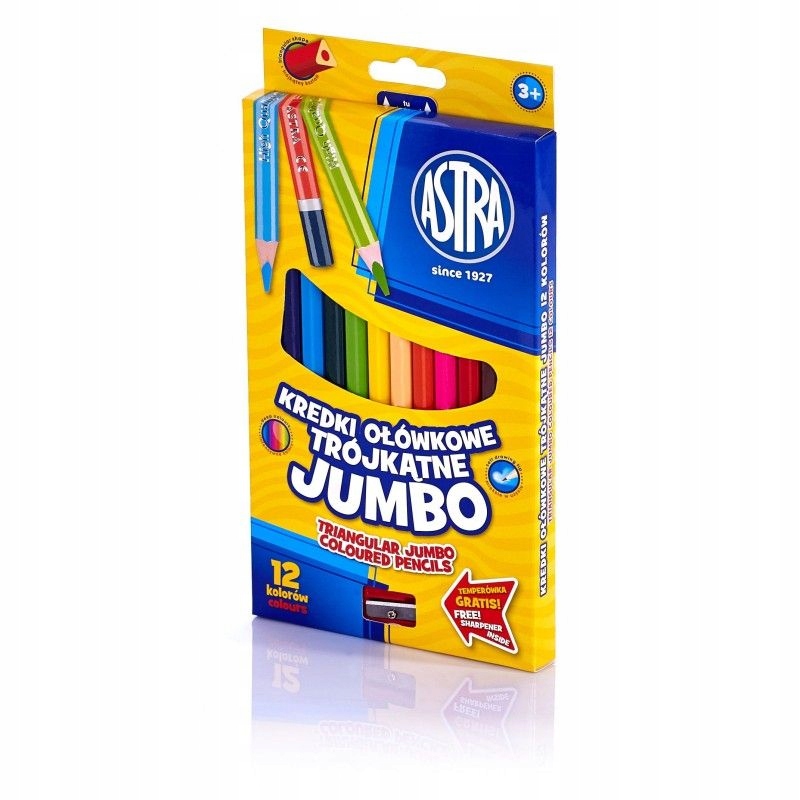 

Kredki ołówkowe Jumbo trójkątne Astra