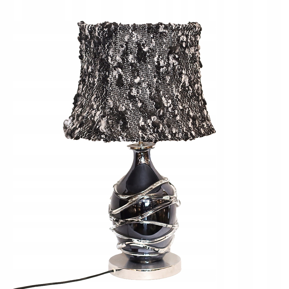 Moderná čierna sklenená látková lampa