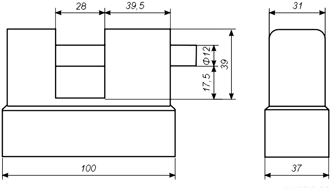 Typ kłódki Kłódka trzpieniowa