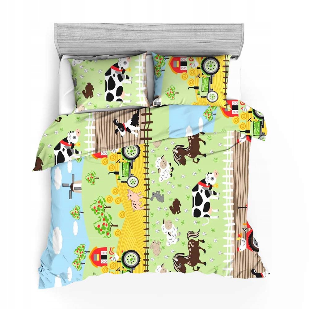 

Pościel bawełniana 140x200 1406E Farma Krówka Koni