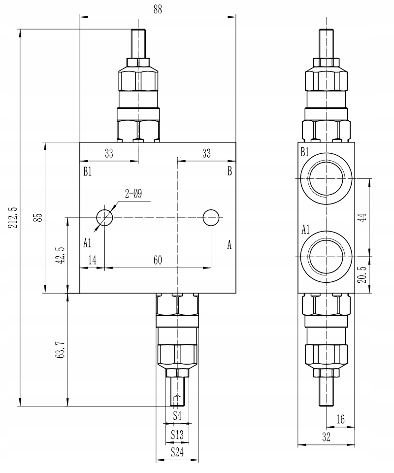 ZAWOR HYDRAULICZNY LADOWACZA OWIJARKI VAU 3 8 45L Part number 1 35 06 010 1