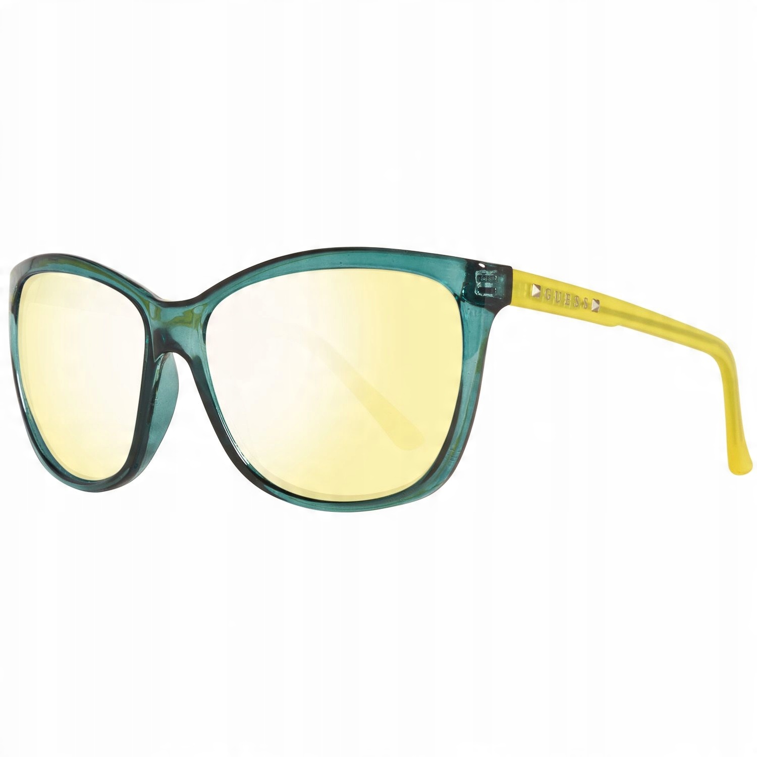 

okulary damskie Guess GU7308 żółte zielone lustra