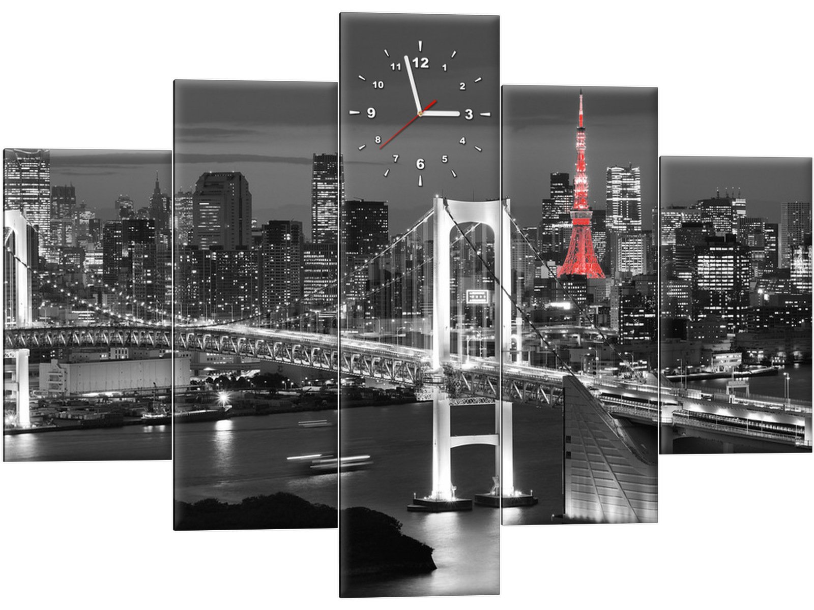 

Zegar na ścianę do salonu 150x105 biura Obraz