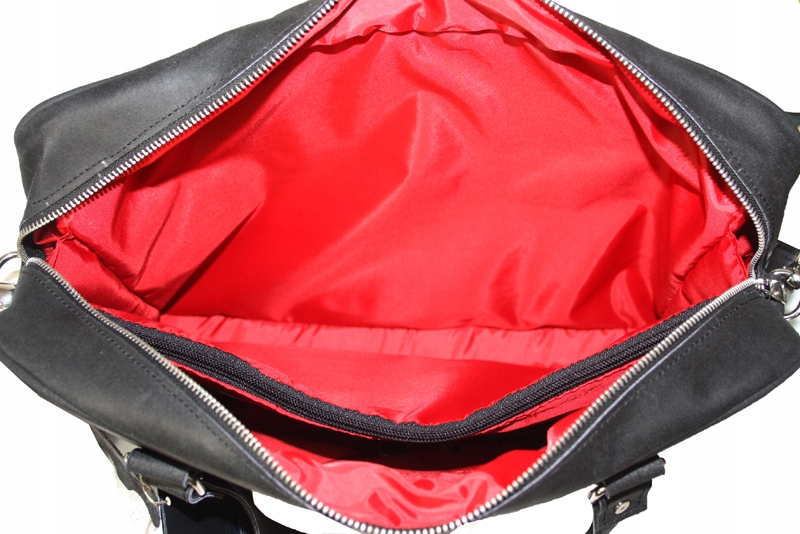 Męska torba na ramię aktówka, czarna skóra nubukowa produkt polski Płeć mężczyzna