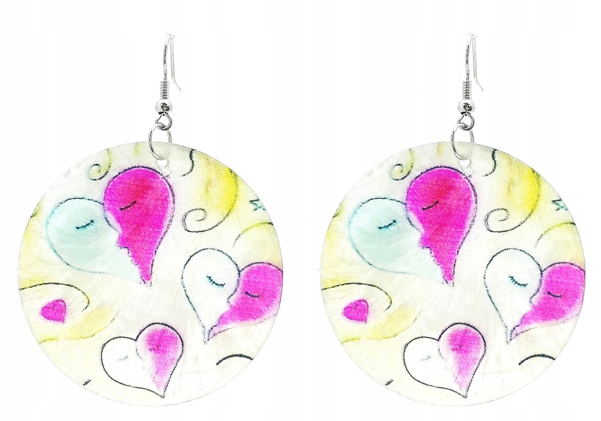 

Kolczyki koła z masy perłowej serduszka