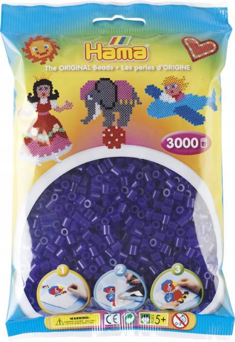 

Koraliki Hama MIDI 3000 201-24 Fioletowy Transpare