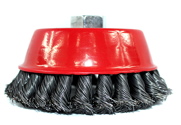 SZCZOTKA DRUCIANA 125mm M14 DRUT STALOWY SKRĘCANY