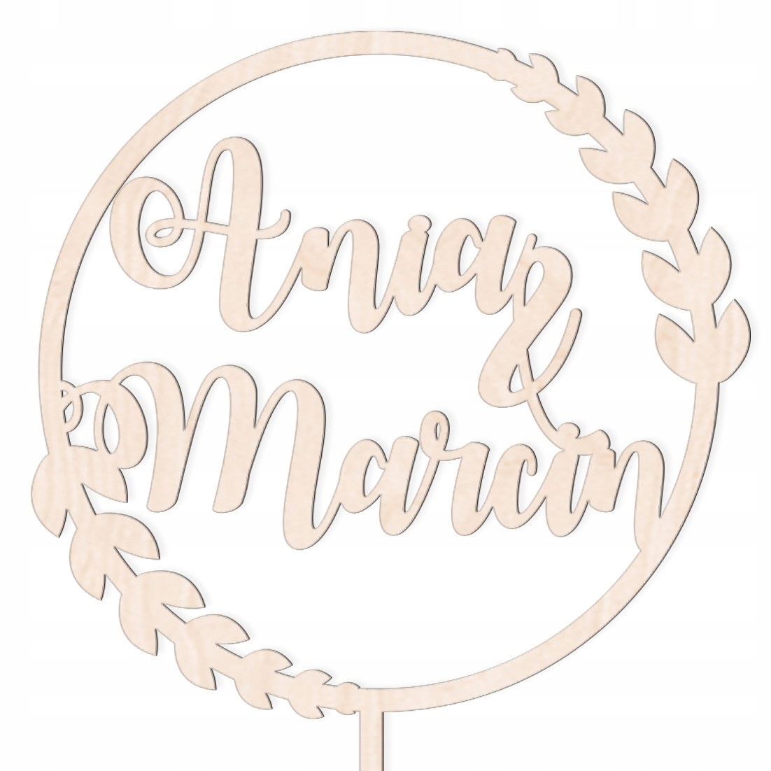 

Topper Na Tort Wesele Napis Imiona Ślub Koło Okrąg