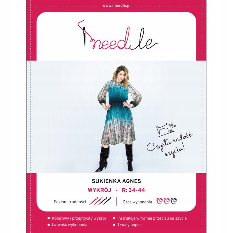 

Wykrój na sukienkę Drukowany Czytelny