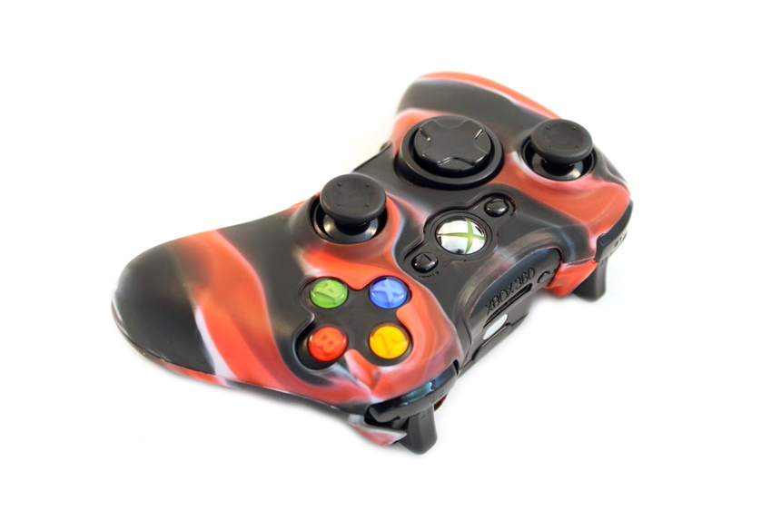IRIS Silikonowy pokrowiec etui osłona na pad do Xbox 360 czerw-biało-czarny
