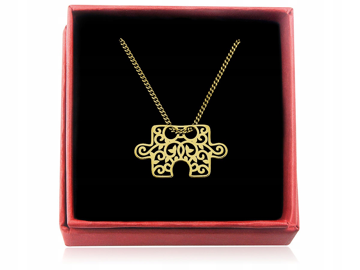 

Naszyjnik Srebrny Celebrytka Puzzel Ażur Złocony