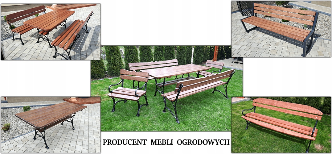 MEBLE OGRODOWE DREWNIANE STÓŁ + 4 ŁAWKI 180CM Z32 Producent Tomas