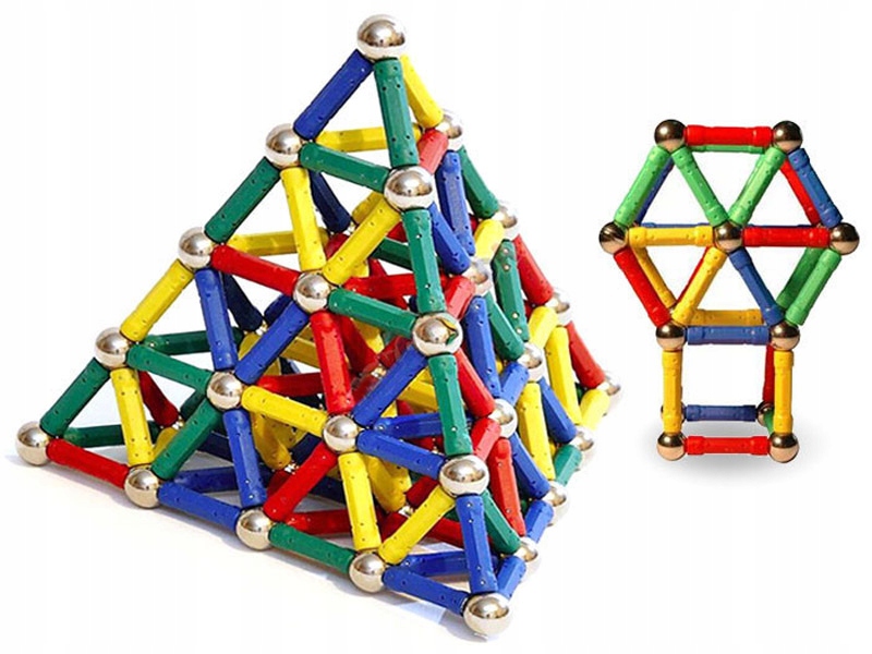 MAGNETYCZNE KLOCKI FIGURY KSZTAŁTY WIEŻA x37