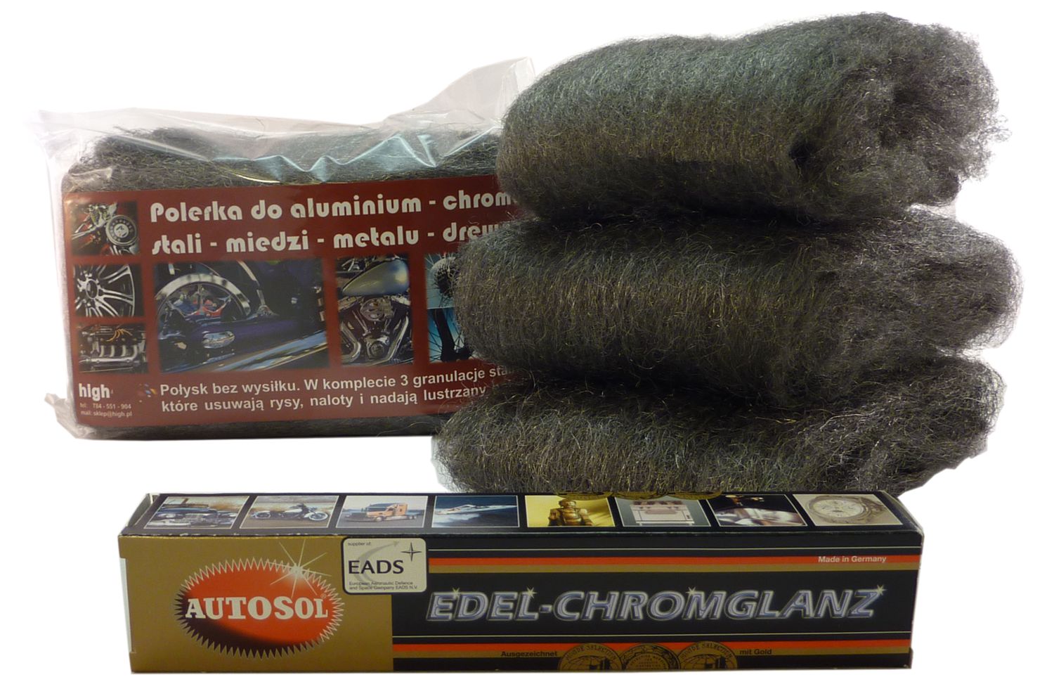 ZESTAW POLEROWANIA FELG ALUMINIUM CHROM METALU + PASTA AUTOSOL METAL POLISH