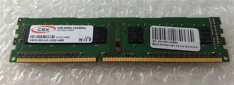 Pamięć RAM 4GB DDR3 1333MHz! Typ pamięci DDR3
