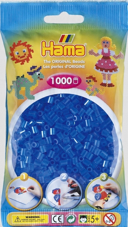 

Koraliki Hama MIDI 1000 207-15 Niebieske Transpare
