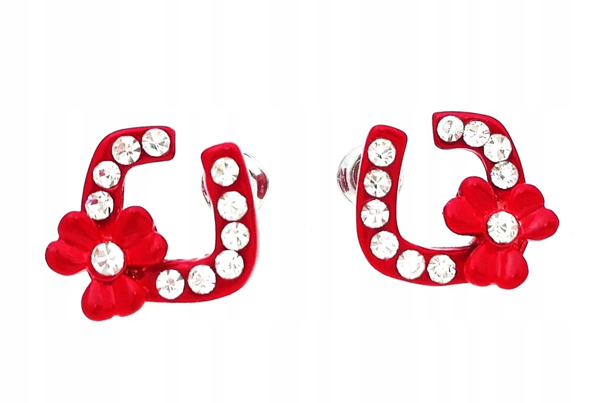

Kolczyki kwiaty z kryształkami czerwony