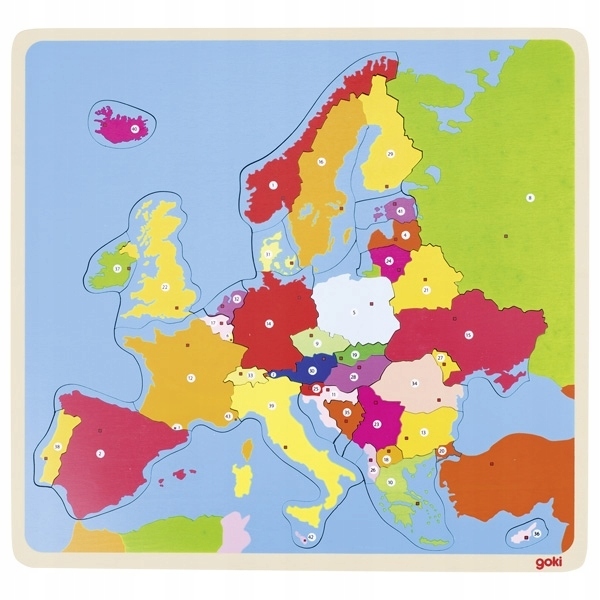 

Edukacyjne puzzle Mapa Europy Zabawki drewniane