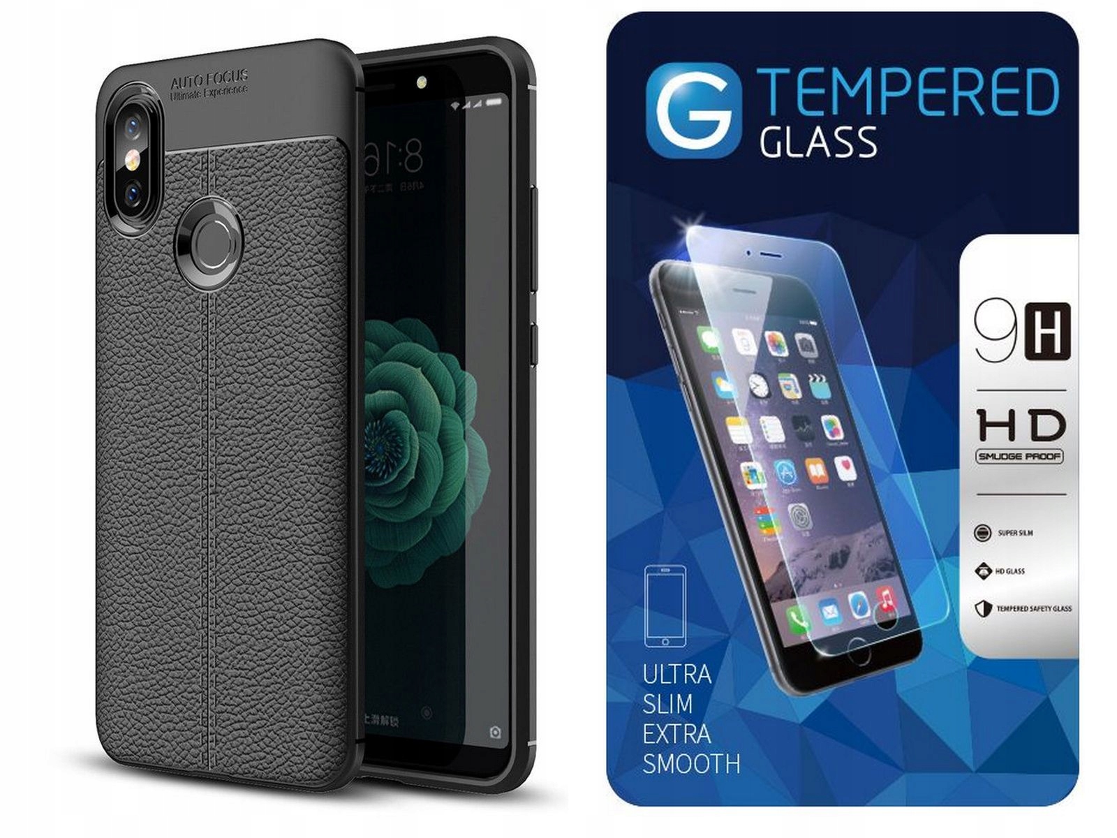

Etui Leather Karbon Skóra Xiaomi MI A2 Szkło