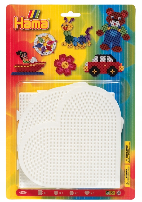 Podkładki 4 duże serce koło kwadrat ... Hama Midi Płeć chłopcy dziewczynki