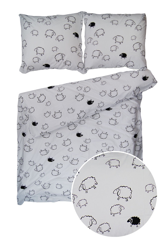 

Pościel 180x200 Baranki, 100% bawełna, wz. białe