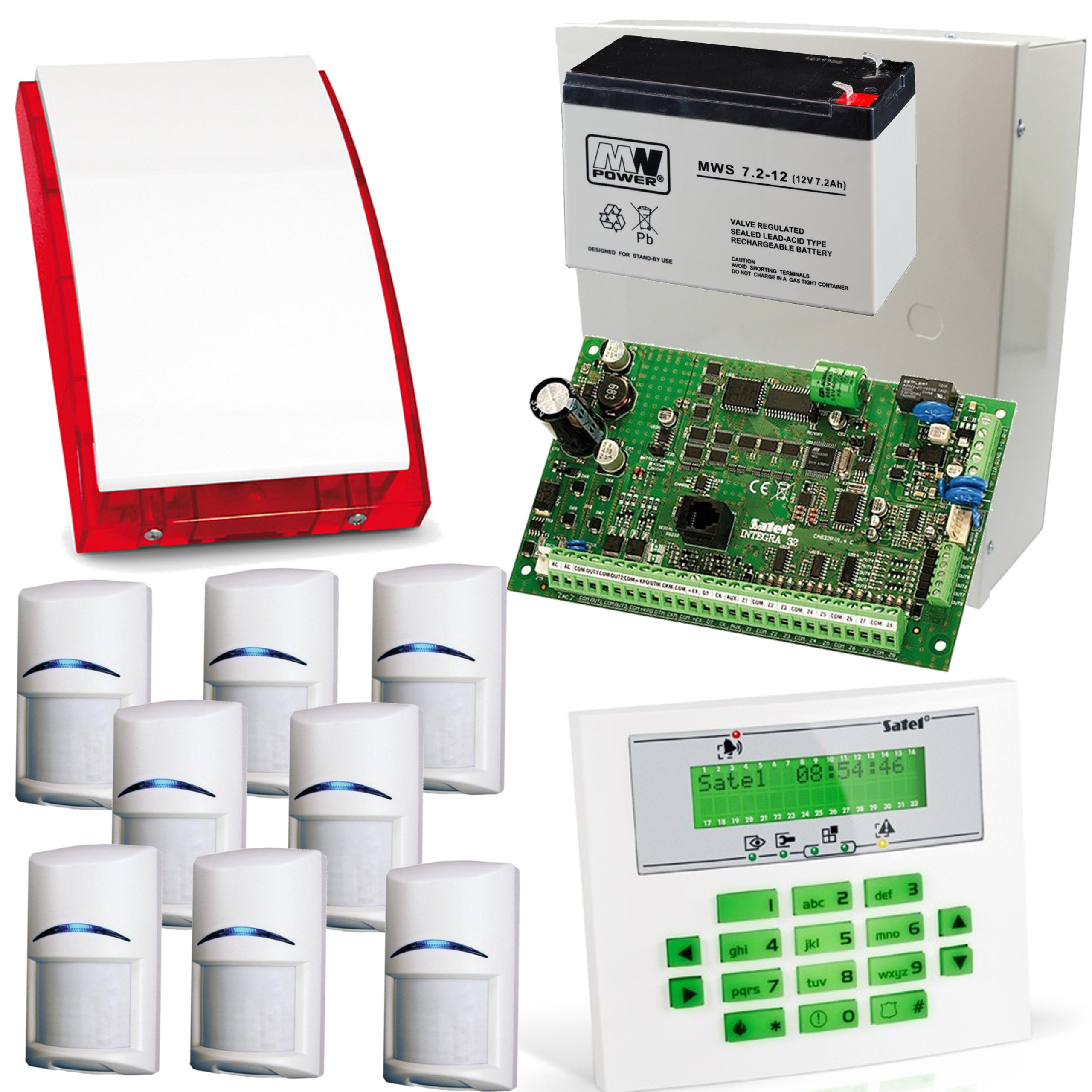 Zestaw Satel Integra 32 LCD 8xPIR Bosch SP4001 Dom