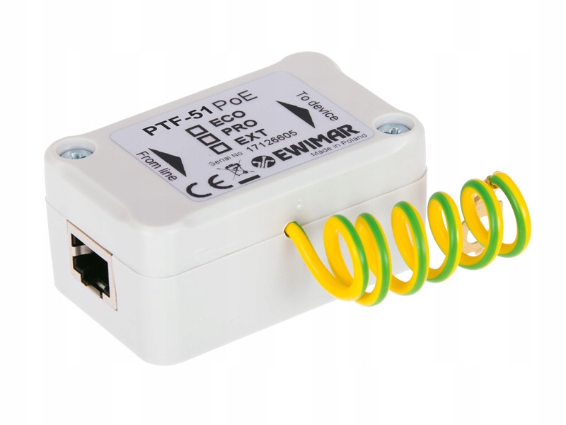 1-kanałowy ogranicznik przepięć Lan PTF-51-ECO/POE