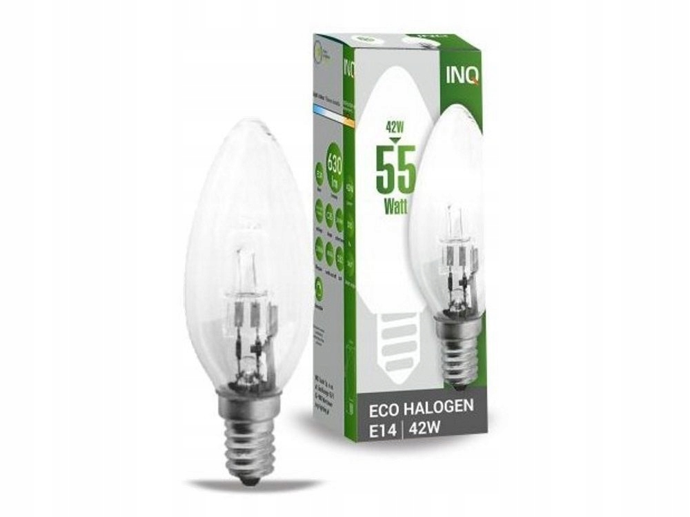 

Inq E14 42W Świeczka 630lm 230V Żarówka Halogenowa