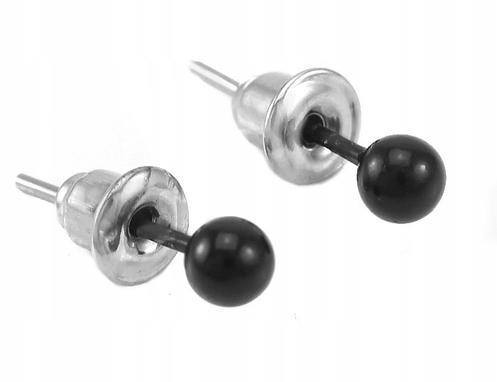 

Kolczyki Czarne Kulki 3 MM