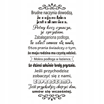 

Napis na ścianę, naklejka Brudne naczynia.. 230