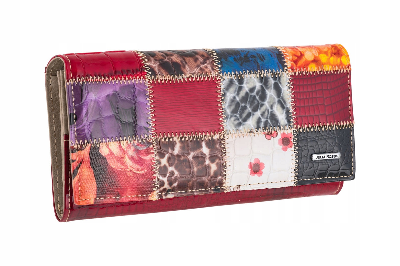 

Portfel damski Skórzany Julia Rosso Patchwork
