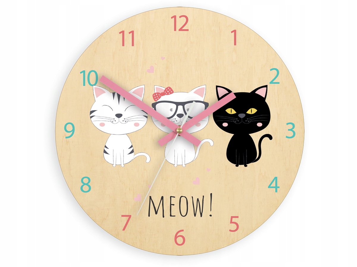 

Zegar Ścienny Słodkie Kotki Cichy