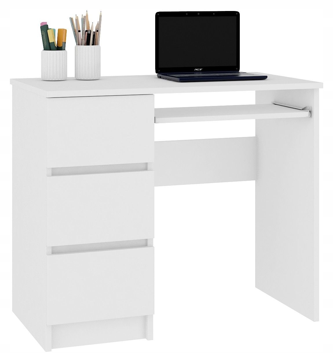 

Biurko Komputerowe A-6 Białe Lewe