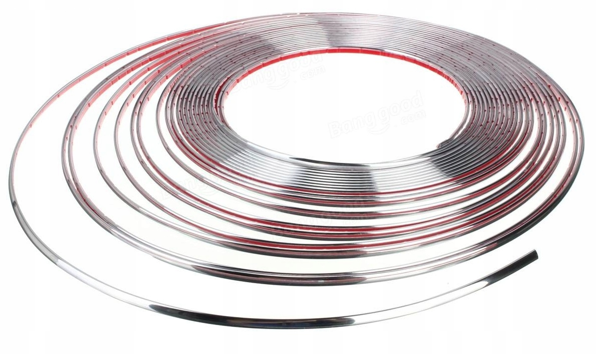 LISTWA OZDOBNA 12mm CHROM Z TAŚMĄ KLEJĄCĄ 100M Producent inny