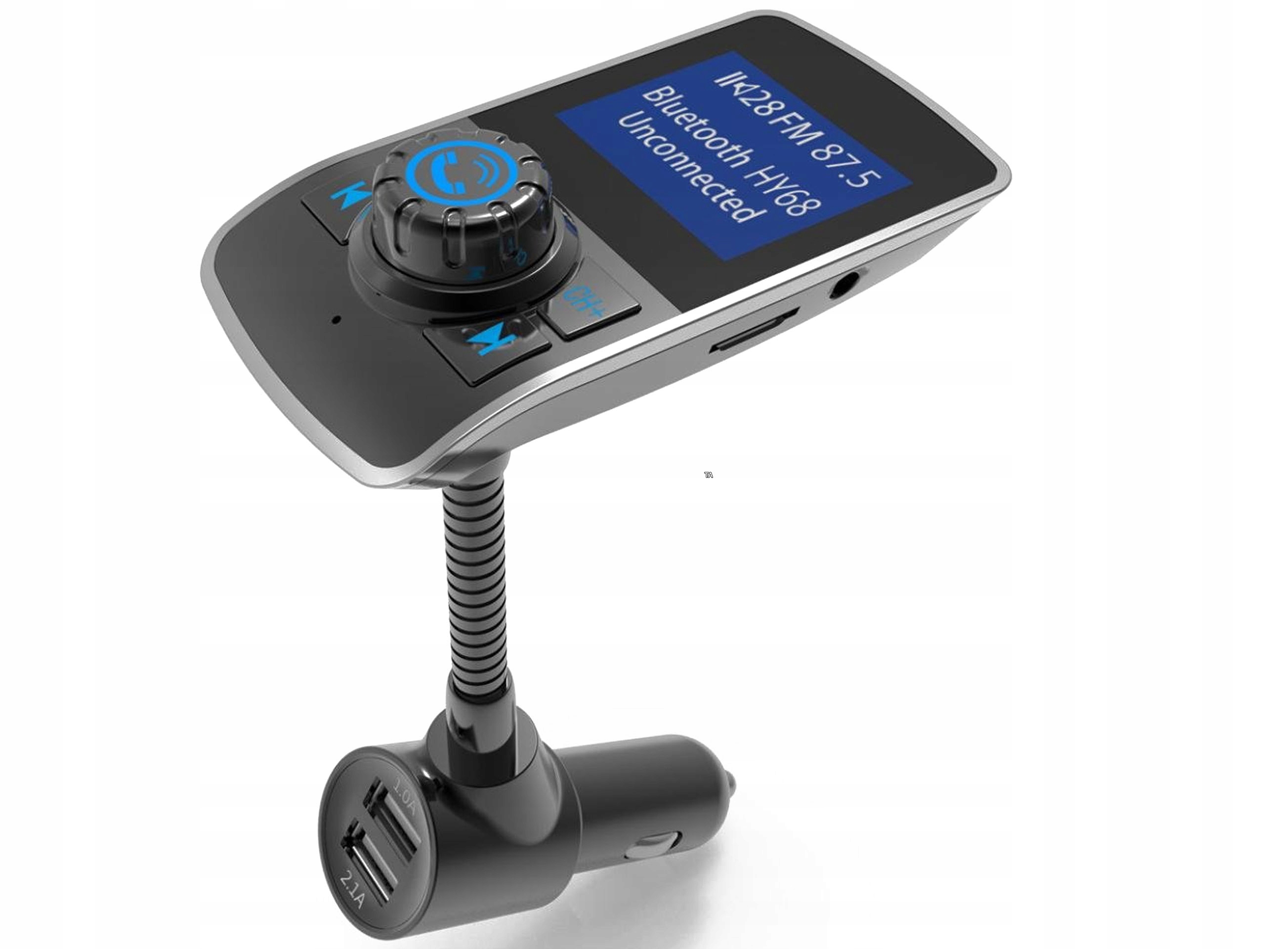

Transmiter Fm Bluetooth MP3 2x Usb 3.1A Ładowarka