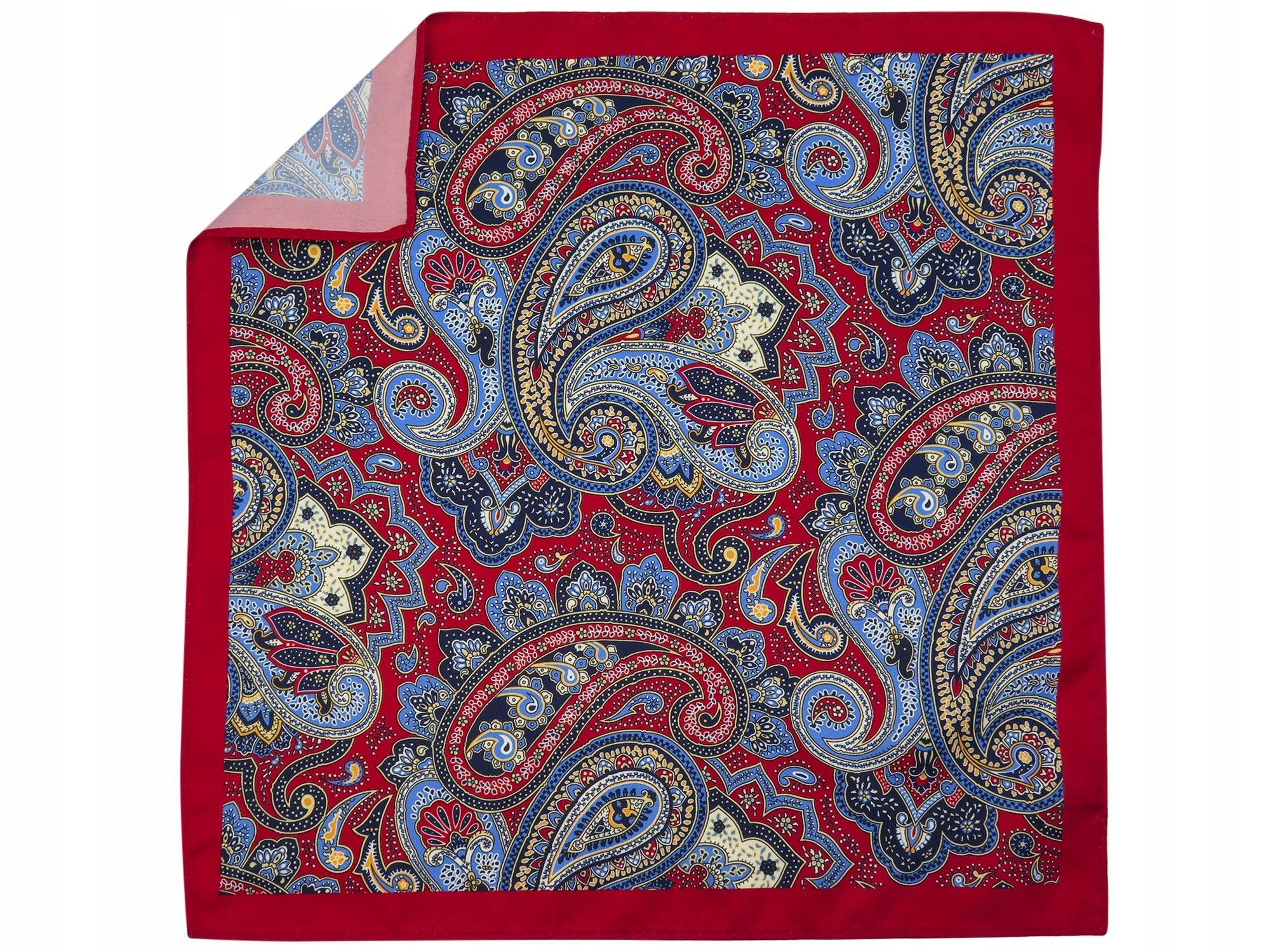 

Czerwona poszetka do garnituru w paisley E221