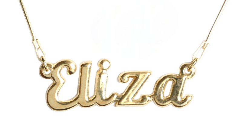 

Naszyjnik srebrny pozłacany z imieniem Eliza