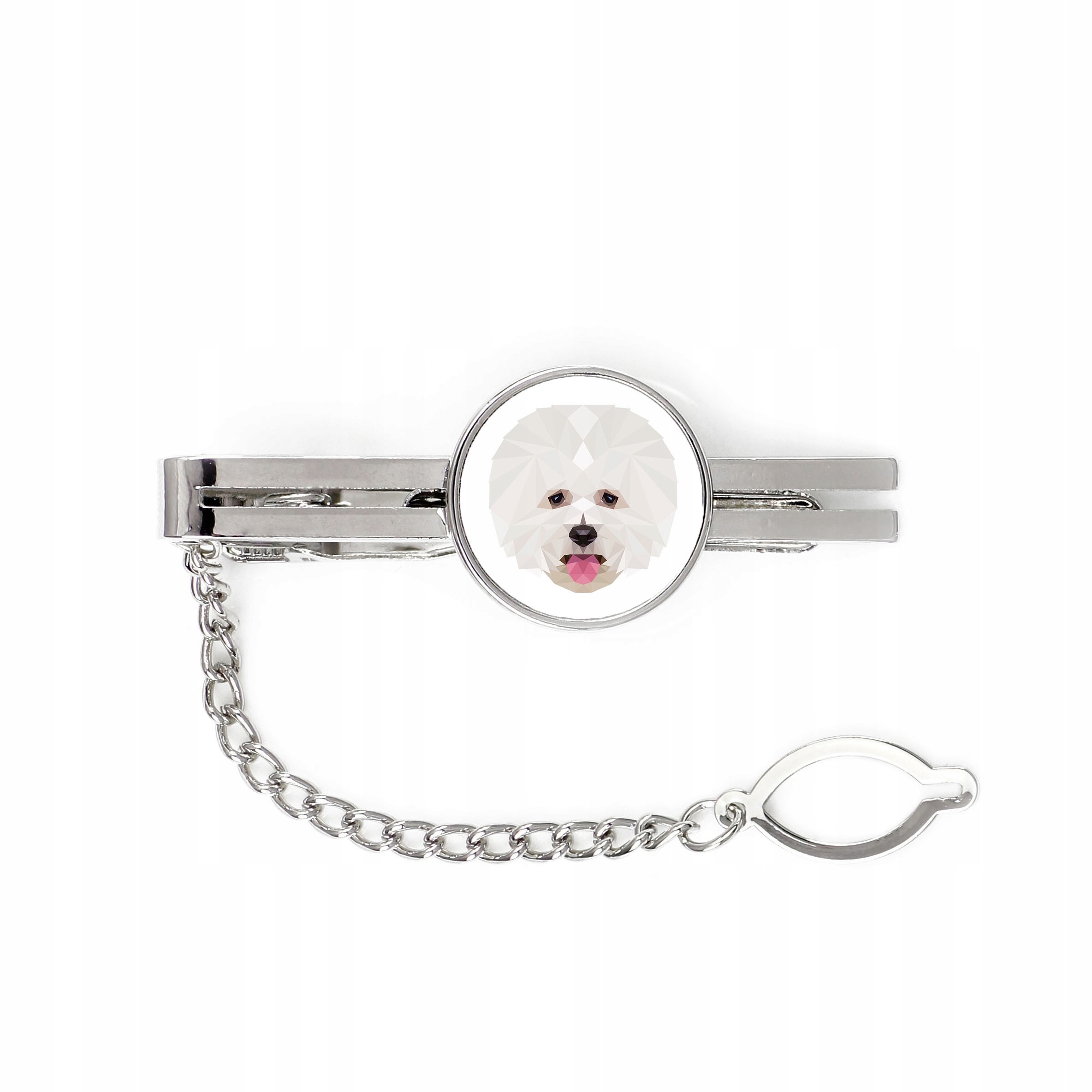 

Bichon Frise pies geometryczny Spinka do krawata