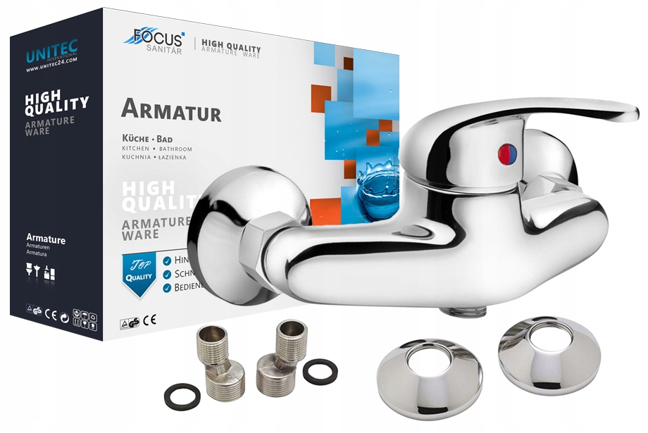 BATERIA NATRYSKOWA PRYSZNICOWA KRAN DO WANNY DO KABINY PRYSZNICOWEJ CHROM