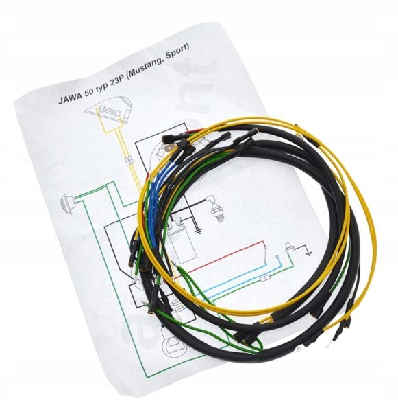 

Instalacja Jawa 50 Mustang wiązka kable schemat