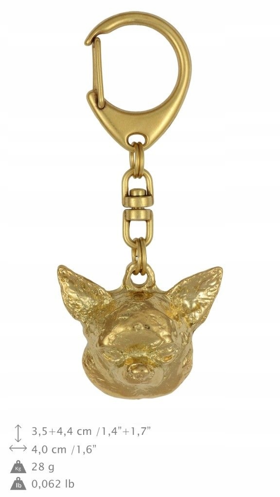 

Chihuahua Pozłacany brelok do kluczy Breloczek