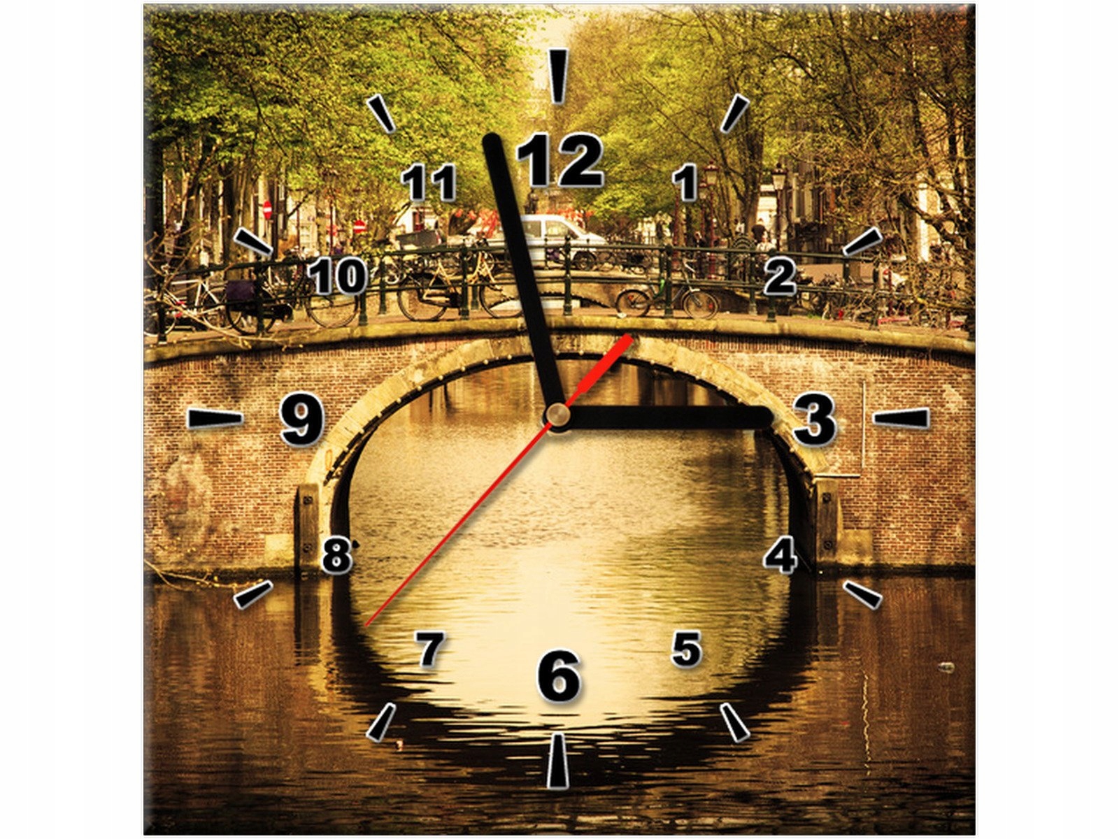 

Zegar Obraz z zegarem 30x30 Most Amsterdam Piękny